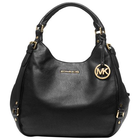 michael kors black bag|black genuine leather shoulder bag.